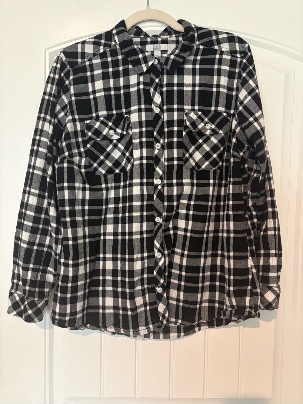 Croft & Barrow Black and White Plaid Shirt